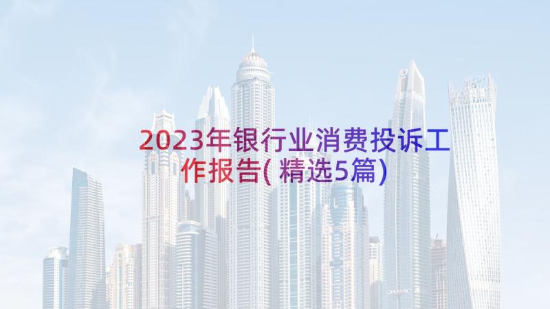 2023年银行业消费投诉工作报告(精选5篇)