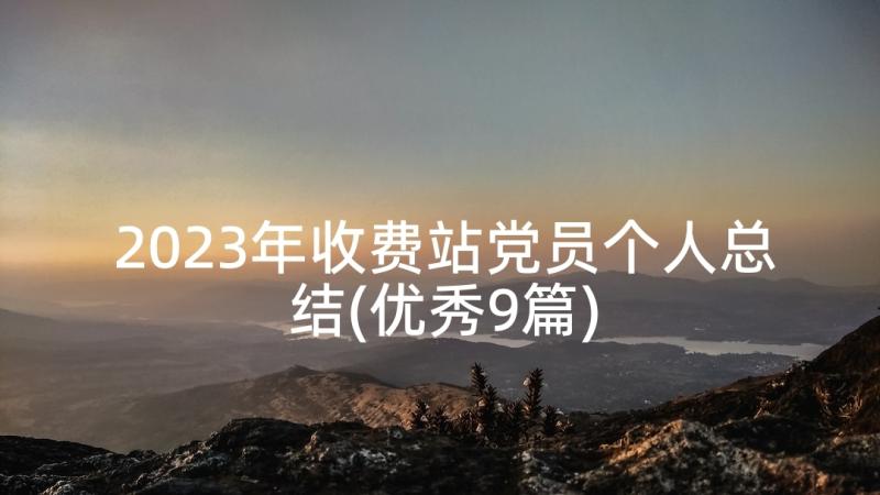 2023年收费站党员个人总结(优秀9篇)