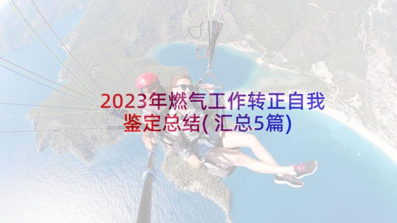 2023年燃气工作转正自我鉴定总结(汇总5篇)