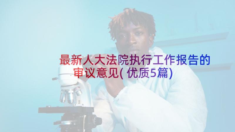 最新人大法院执行工作报告的审议意见(优质5篇)