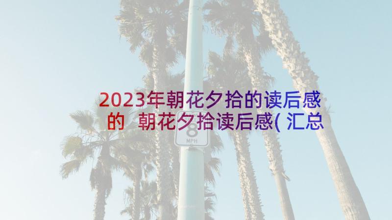 2023年朝花夕拾的读后感的 朝花夕拾读后感(汇总7篇)