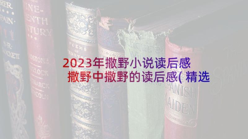 2023年撒野小说读后感 撒野中撒野的读后感(精选8篇)