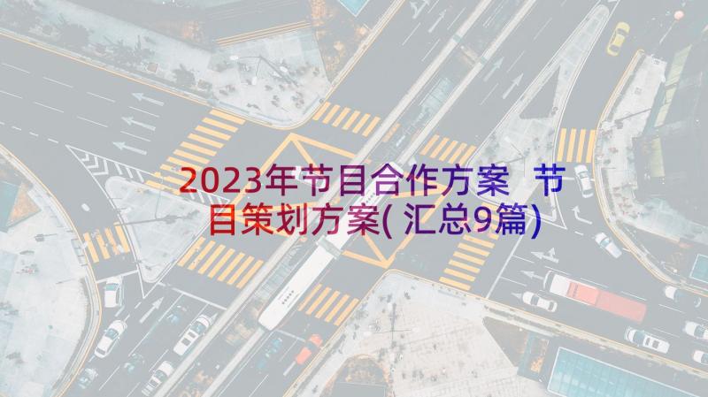 2023年节目合作方案 节目策划方案(汇总9篇)