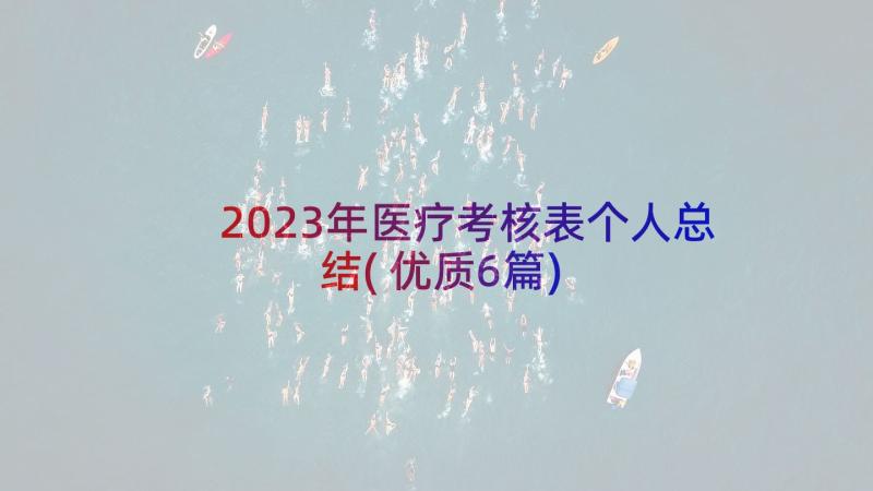 2023年医疗考核表个人总结(优质6篇)