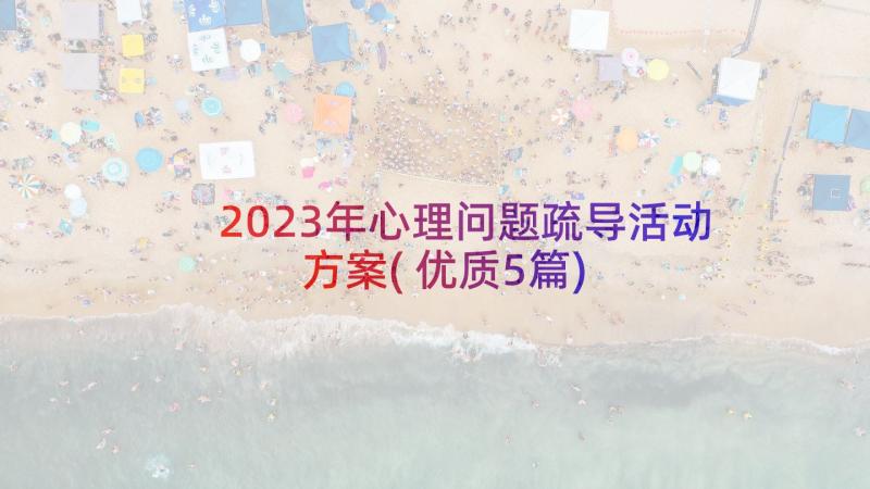 2023年心理问题疏导活动方案(优质5篇)