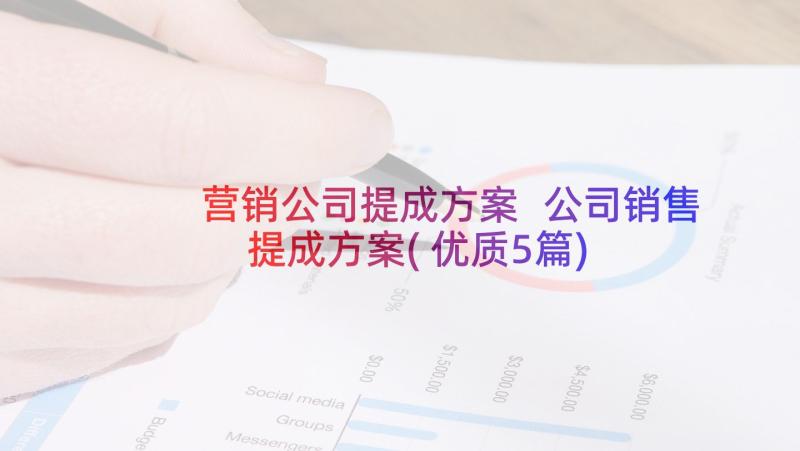 营销公司提成方案 公司销售提成方案(优质5篇)