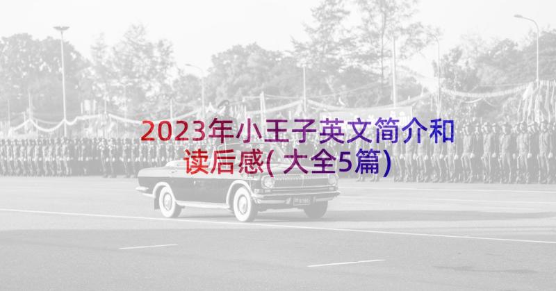 2023年小王子英文简介和读后感(大全5篇)