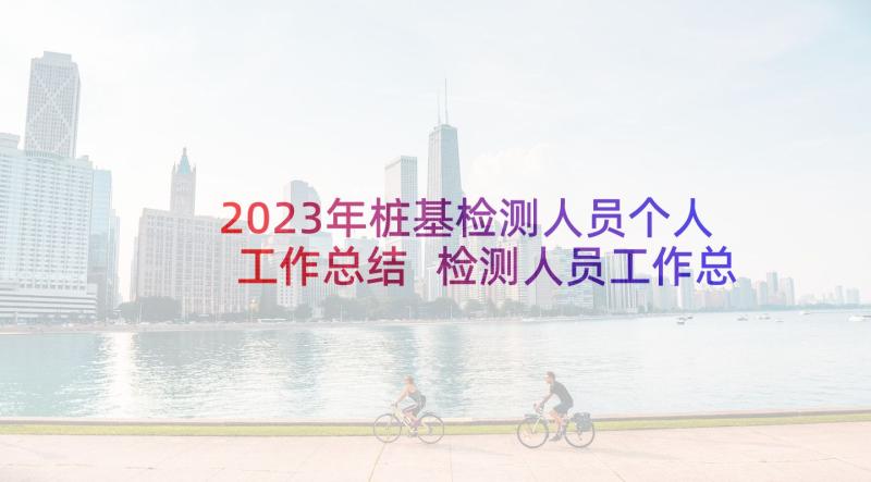 2023年桩基检测人员个人工作总结 检测人员工作总结(优质10篇)