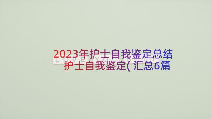 2023年护士自我鉴定总结 护士自我鉴定(汇总6篇)
