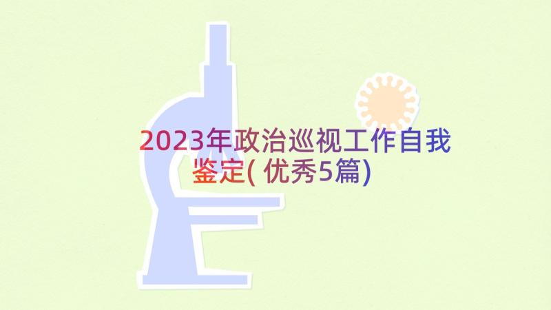 2023年政治巡视工作自我鉴定(优秀5篇)