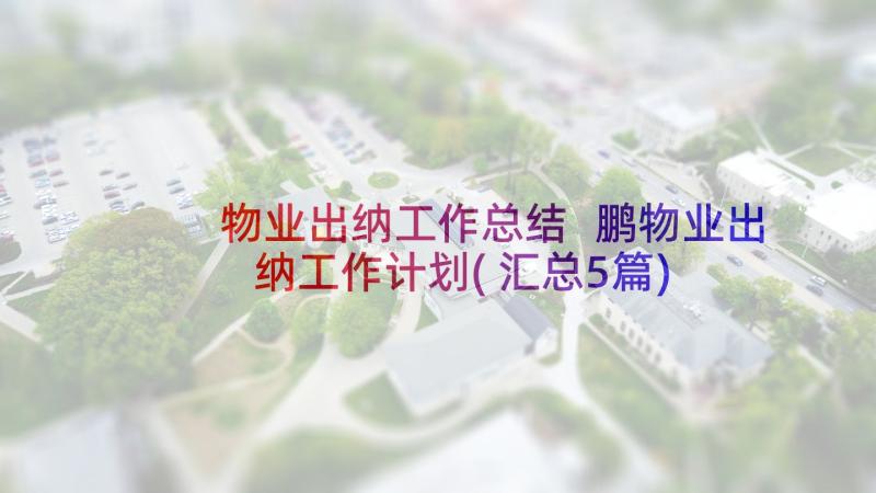 物业出纳工作总结 鹏物业出纳工作计划(汇总5篇)