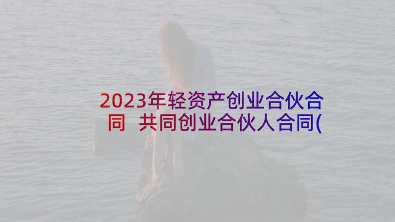 2023年轻资产创业合伙合同 共同创业合伙人合同(模板5篇)