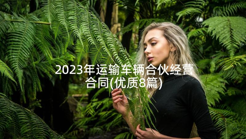 2023年运输车辆合伙经营合同(优质8篇)