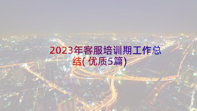 2023年客服培训期工作总结(优质5篇)