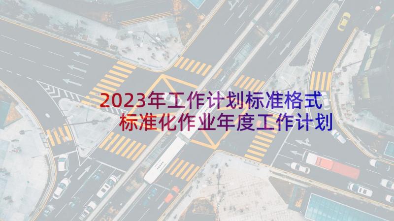 2023年工作计划标准格式 标准化作业年度工作计划(大全6篇)