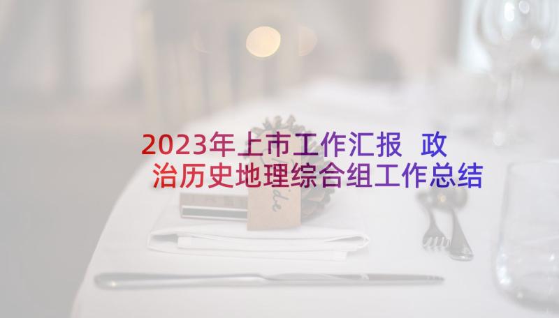 2023年上市工作汇报 政治历史地理综合组工作总结(优秀9篇)