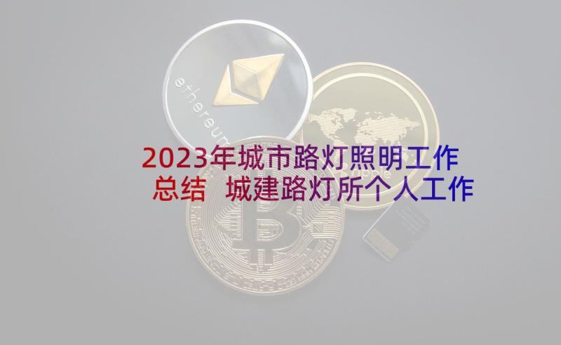 2023年城市路灯照明工作总结 城建路灯所个人工作总结(实用7篇)