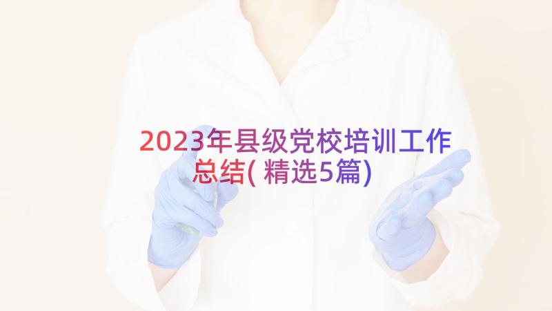 2023年县级党校培训工作总结(精选5篇)