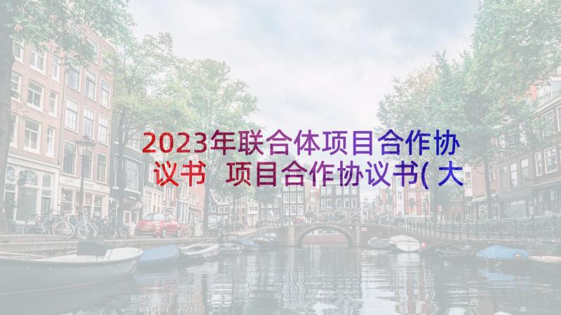 2023年联合体项目合作协议书 项目合作协议书(大全7篇)