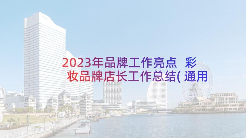 2023年品牌工作亮点 彩妆品牌店长工作总结(通用6篇)