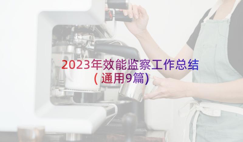 2023年效能监察工作总结(通用9篇)