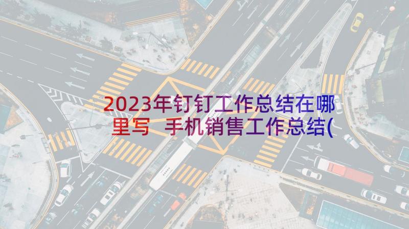 2023年钉钉工作总结在哪里写 手机销售工作总结(模板9篇)