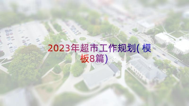 2023年超市工作规划(模板8篇)