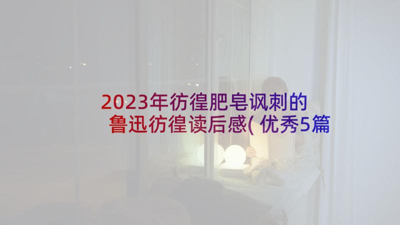 2023年彷徨肥皂讽刺的 鲁迅彷徨读后感(优秀5篇)