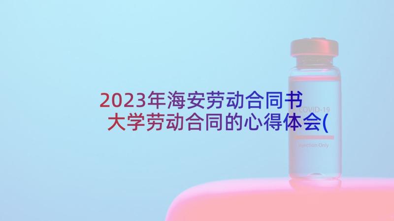 2023年海安劳动合同书 大学劳动合同的心得体会(通用10篇)