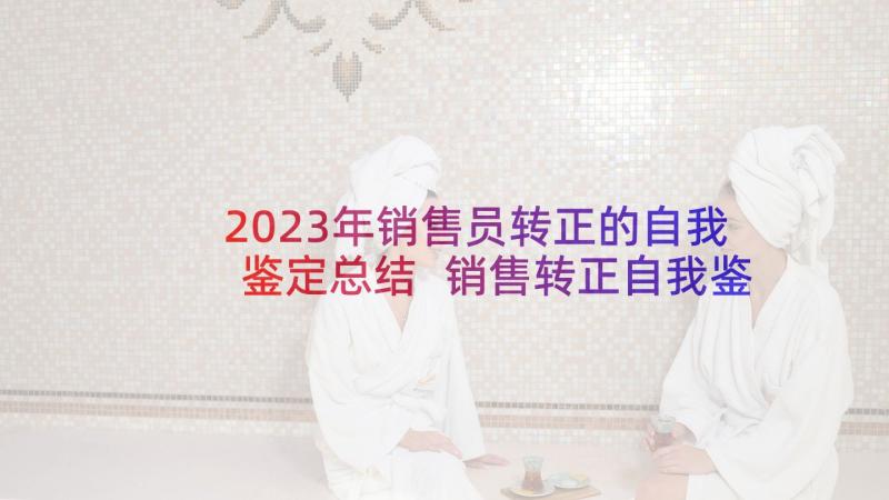 2023年销售员转正的自我鉴定总结 销售转正自我鉴定(优秀6篇)