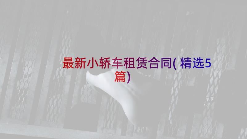 最新小轿车租赁合同(精选5篇)