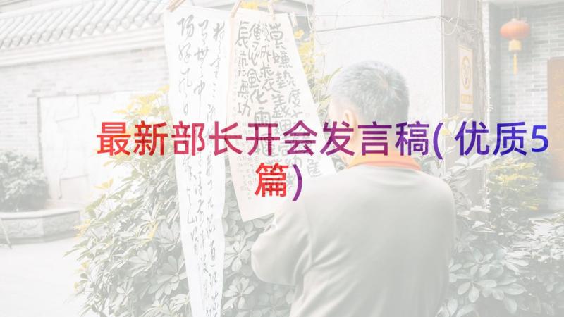 最新部长开会发言稿(优质5篇)