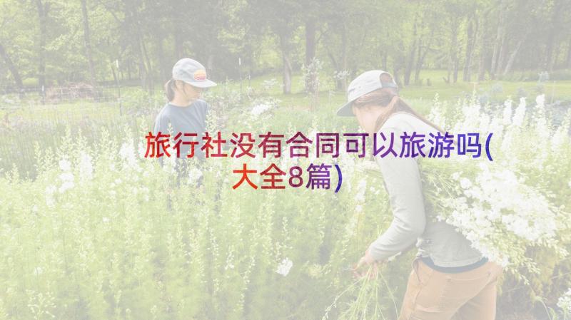 旅行社没有合同可以旅游吗(大全8篇)