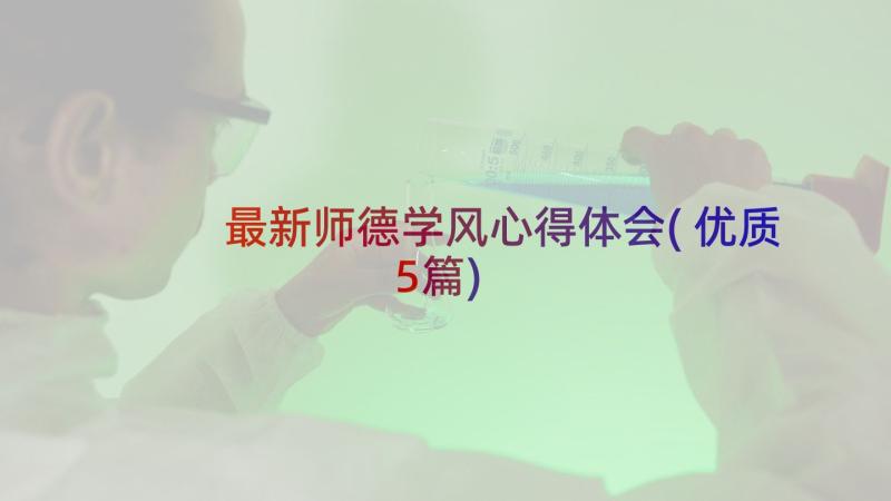 最新师德学风心得体会(优质5篇)