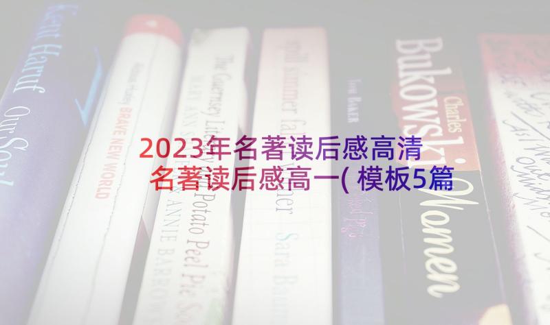 2023年名著读后感高清 名著读后感高一(模板5篇)