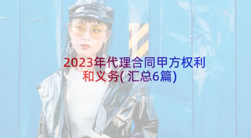 2023年代理合同甲方权利和义务(汇总6篇)