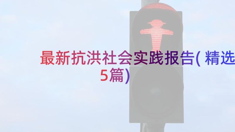 最新抗洪社会实践报告(精选5篇)