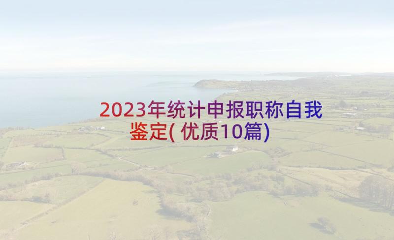 2023年统计申报职称自我鉴定(优质10篇)