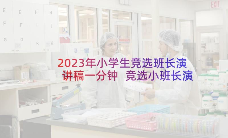 2023年小学生竞选班长演讲稿一分钟 竞选小班长演讲稿小学(实用5篇)