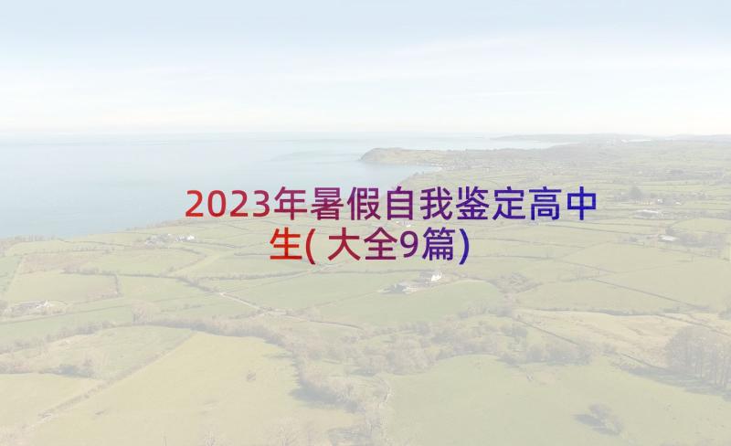 2023年暑假自我鉴定高中生(大全9篇)