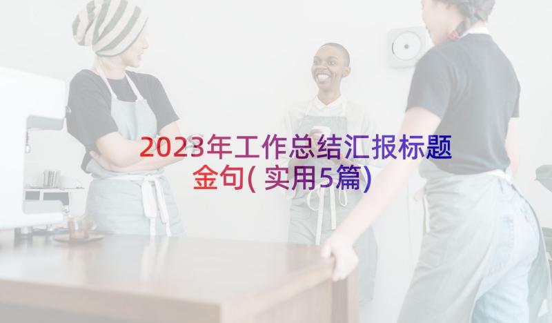 2023年工作总结汇报标题金句(实用5篇)