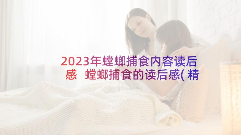 2023年螳螂捕食内容读后感 螳螂捕食的读后感(精选5篇)