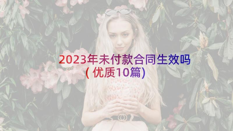 2023年未付款合同生效吗(优质10篇)