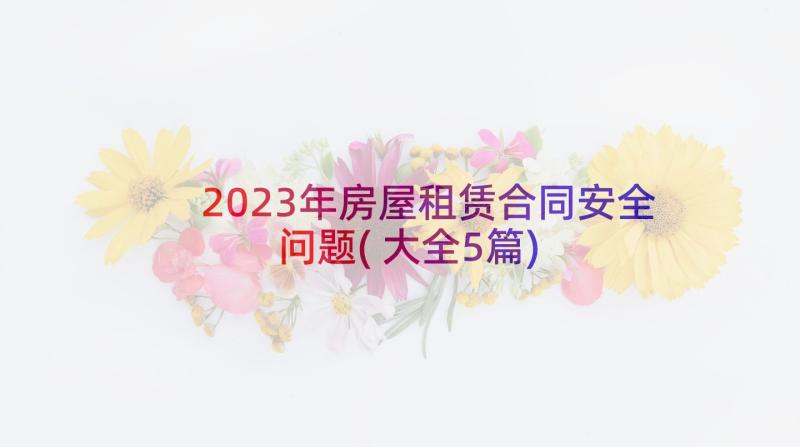 2023年房屋租赁合同安全问题(大全5篇)