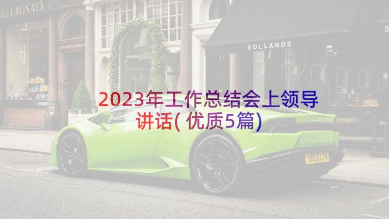 2023年工作总结会上领导讲话(优质5篇)