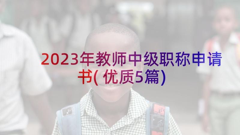 2023年教师中级职称申请书(优质5篇)