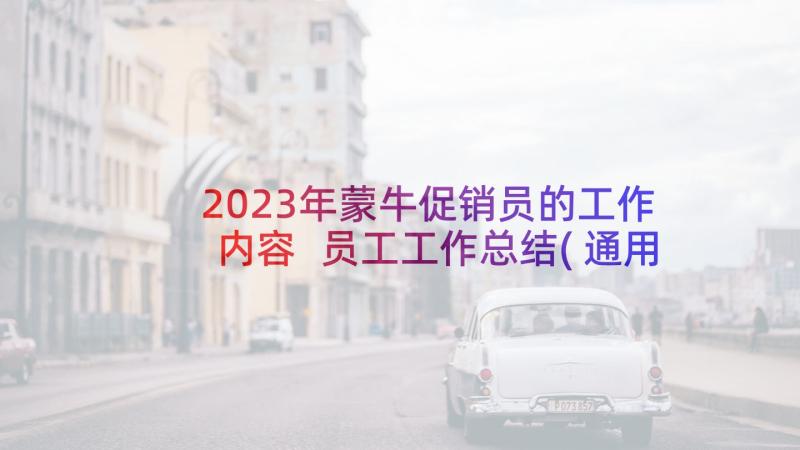 2023年蒙牛促销员的工作内容 员工工作总结(通用7篇)