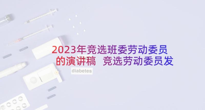 2023年竞选班委劳动委员的演讲稿 竞选劳动委员发言稿(大全5篇)