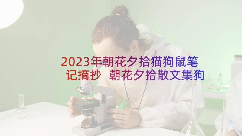 2023年朝花夕拾猫狗鼠笔记摘抄 朝花夕拾散文集狗猫鼠读书笔记(实用5篇)