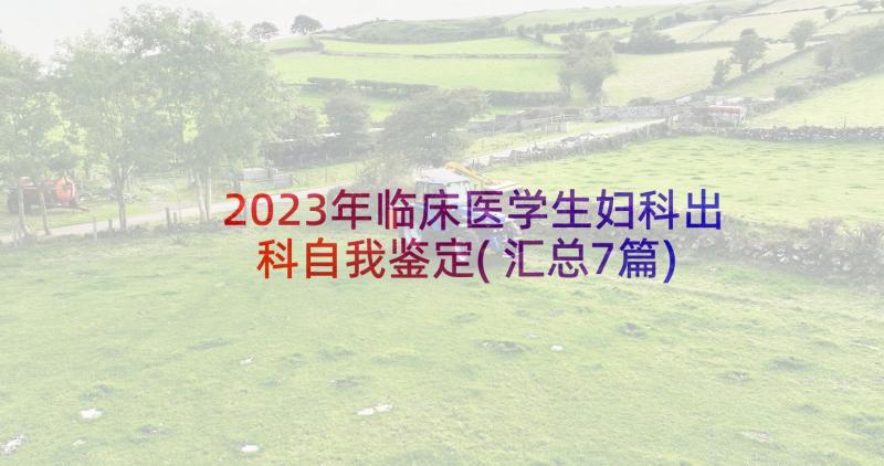 2023年临床医学生妇科出科自我鉴定(汇总7篇)